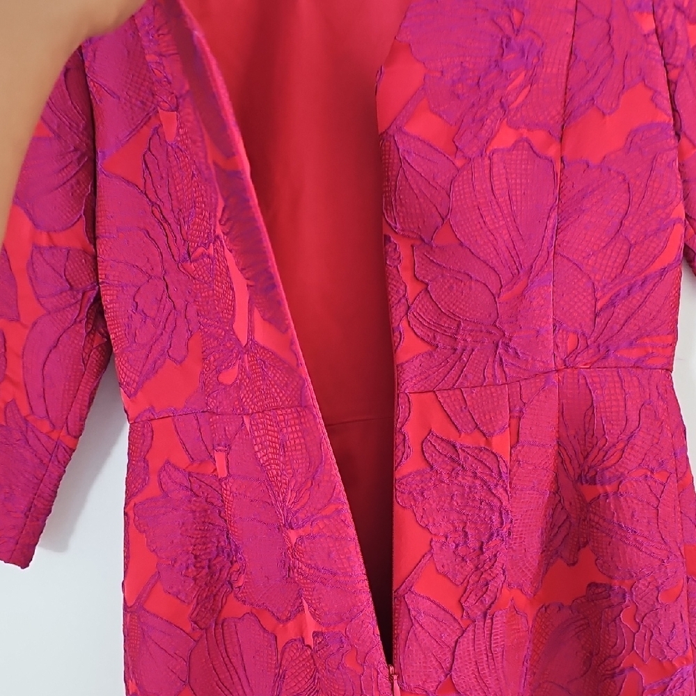 Bigio Collection Size 8 Floral 3/4 Sleeve Dress - Picture 6 of 14